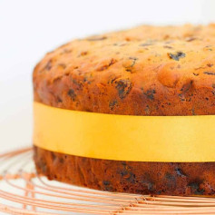 The Famous 3 Ingredient Fruit Cake with Iced Coffee and Dried Mixed Fruit
