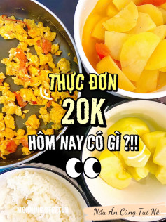 Thực đơn 20k: Trứng chưng cà chua và canh khoai tây