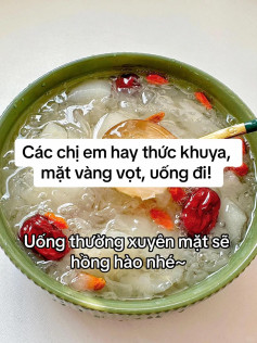 Thức uống dưỡng da từ lê, nấm tuyết, táo đỏ và kỷ tử