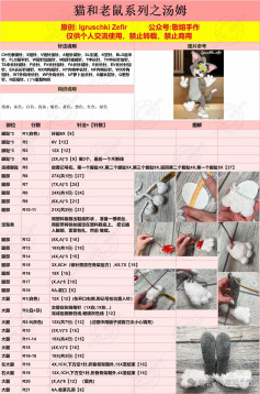 Tom Cat Amigurumi Crochet Pattern Chart