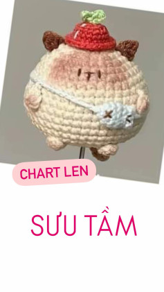 Tổng hợp chart len móc búp bê mèo, heo, Kitty và Pocchaco dễ thương