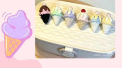 Tổng hợp chart móc len cây kem mini và kẹp tóc hình thú dễ thương