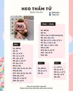 Tổng hợp Chart Móc Len: Heo Thám Tử, Chó Con Pink, Stitch