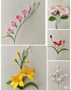 Tổng hợp chart móc len hoa: Hồng, Lan, Hướng dương