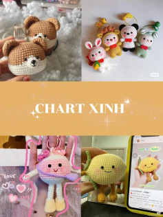 Tổng hợp Chart móc len thú cưng dễ thương: Shiba, gấu trúc, hươu cao cổ và thỏ cosplay