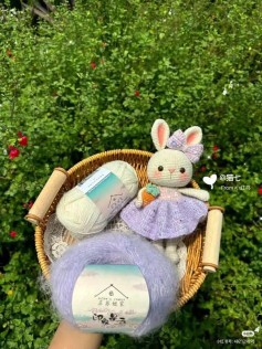 Tổng hợp chart móc thỏ dễ thương cầm cà rốt và mặc váy