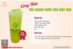 Tổng hợp công thức đồ uống: Trà chanh nước hoa mật ong, Yakult Chocoba, Yakult Papaya, Smoothie quả mâm xôi và socola, Smoothie chanh bạc hà