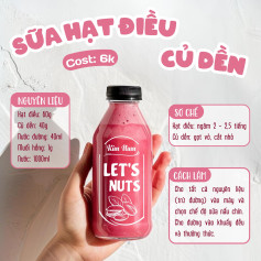 Tổng hợp công thức kinh doanh sữa hạt cost thấp: Hạt điều củ dền, đậu xanh rau má, củ năng macca cà rốt, diêm mạch matcha và gạo lứt hạt thông