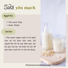 Tổng hợp công thức làm sữa hạt dinh dưỡng cho bé: yến mạch, gạo rang, kê, đậu xanh và hạt sen