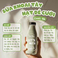 Tổng hợp công thức làm sữa hạt kinh doanh giá rẻ: Khoai tây, Mè trắng, Khoai lang tím, Đậu nành và Đậu xanh