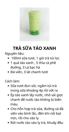 Tổng hợp công thức làm trà sữa và đồ uống trái cây ngon tại nhà