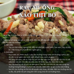 Tổng hợp công thức nấu ăn ngon: Rau muống xào bò, lòng gà non xào cay, ếch xào sả ớt, măng xào thịt và cà tím xào thịt băm