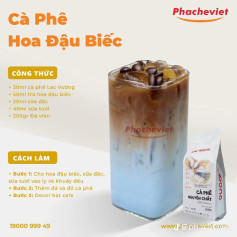 Tổng hợp công thức pha chế đồ uống: Cà phê hoa đậu biếc, Trà Oolong Măng cụt, Trà Me Mãng cầu và Oolong Dưa Đỏ