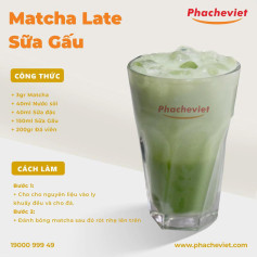 Tổng hợp công thức pha chế đồ uống ngon: Matcha Sữa Gấu, Cacao Kem Sữa, Bạc Xỉu Lá Mint và Matcha Kem Sữa