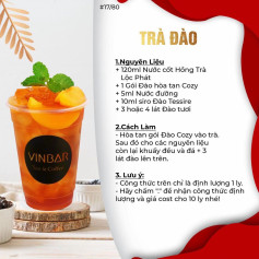 Tổng hợp công thức pha chế đồ uống Vinbar: Trà Đào, Trà Đào Cam Sả, Trà Lipton Cam, Lục Trà Hoa Hồng và Milô Dầm Trân Châu