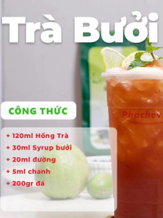 Tổng hợp công thức pha chế Trà Bưởi, Trà Oolong Nhãn, Trà Dưa Lưới và Trà Cóc Hạt Đác