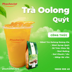 Tổng hợp công thức pha chế trà trái cây Oolong: Trà Oolong Quýt, Trà Cam Chanh Dây, Trà Oolong Cam Đào và Trà Xoài Oolong Nướng