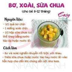 Tổng hợp công thức sinh tố bơ bổ dưỡng cho bé ăn dặm từ 6-12 tháng tuổi