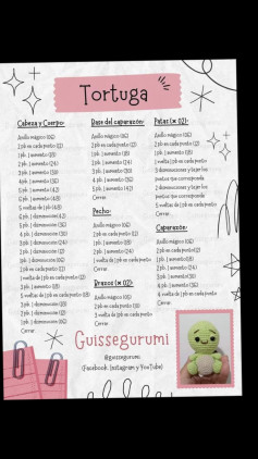 Tortuga: Patrón de crochet amigurumi paso a paso