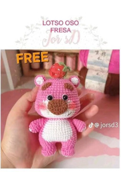 Tutorial Amigurumi Gummy Bear Rosa Fresa - Patrón Gratis