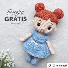 Tutorial Amigurumi Muñeca de Crochet con Vestido Azul y Cabello Rojo
