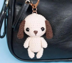 Tutorial Amigurumi Perrito Cremoso con Orejas Marrones para Llavero