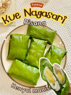 Tutorial Cách Làm Kue Nagasari Pisang: Bánh Bông Lan Dừa Nấu Chín Trong Lá Chuối, Kenyal Manis