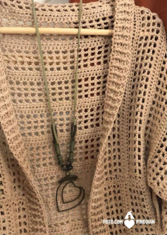 Tutorial: Casaco Casulo Nature - Móc áo khoác poncho màu be từ sợi cotton