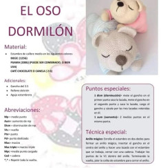 Tutorial completo de gusción para hacer el oso dormilón con pijama rosa y azul