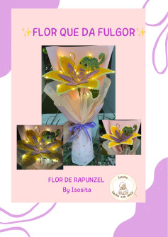 Tutorial Crochet Flor de Rapunzel con Luz y Lagartija