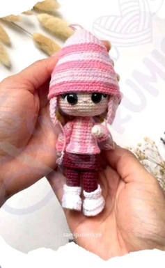 Tutorial Móc Len Búp bê Amigurumi Gái Xinh Màu Hồng