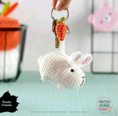 Tutorial Móc Len Búp bê Thỏ Chìa Khói Trắng và Cà Rốt