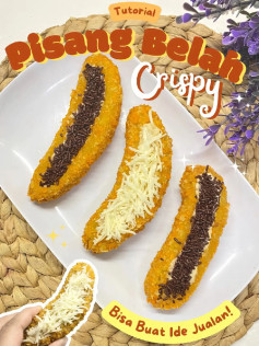 Tutorial Pisang Belah Crispy: Cách làm chuối chiên giòn nhân đậu phộng và phô mai