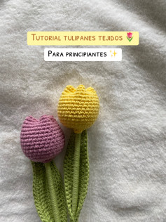 Tutorial Tulipanes Tejidos para Principiantes - Patron de Crochet Fácil y Bonito