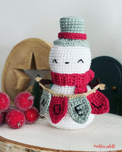 Tutoriel Crochet Bonhomme de Neige Amigurumi Noël avec Bannière JOYEUX