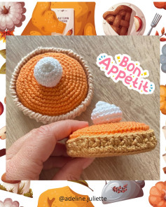 Tutoriel gratuit : Tartelette au potiron en crochet (Crème au potiron & Noisette de chantilly)