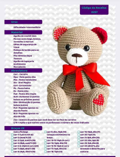 Tutoriel Grizzly Ours Amigurumi avec Nœud Rouge