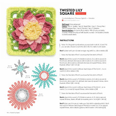 Twisted Lily Square: Free Crochet Pattern and Chart for Extra Advanced Level