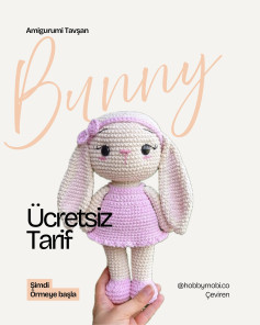 Ücretsiz Amigurumi Tavşan Tarifi: Pembe Elbise ve Düşük Kulaklı Sevimli Tasarım