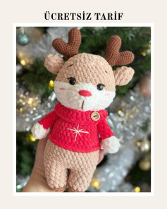 Ücretsiz Tarif: Sevimli Ren Geyiği Amigurumi Örgü Deseni