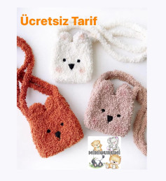 Ücretsiz Tarif: Teddy İplik ile Mincik Ayıcık Çanta (Amigurumi Bag Pattern)