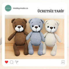 Ücretsiz Türkçe Amigurumi Ayı Tarifi: Kafa, Gövde, Bacak ve Kulak Şemaları