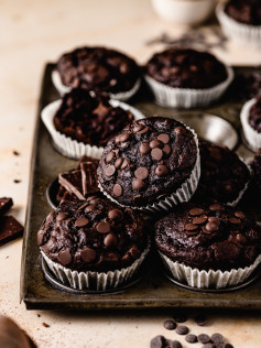 Vegane Schoko Bananen Muffins