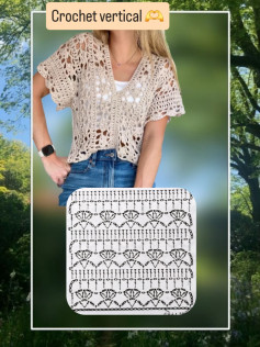 Vertical Crochet Top Pattern with Shell Stitch Chart