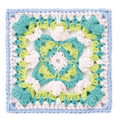Vintage Multi-Color Granny Square Crochet Pattern and Finished Product Chart