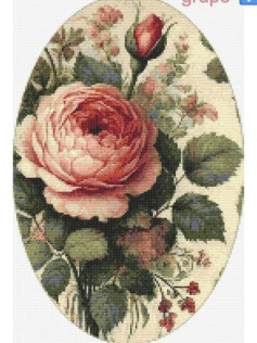 Vintage Rose and Garden Cross Stitch Pattern Chart with Detailed Symbols