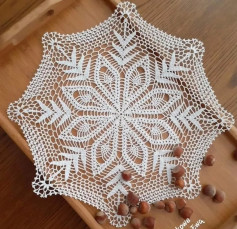 Vintage White Floral Hexagonal Lace Doily Crochet Chart Pattern