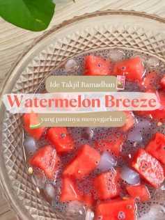 Watermelon Breeze: Công thức đồ uống thanh mát với dưa hấu, hạt chia và nata de coco cho ngày Ramadan