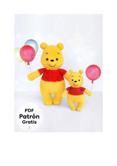 Winnie the Pooh Amigurumi Oso PDF Patrón Gratis - Gấu Winnie Móc Len