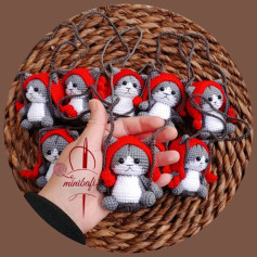 آموزش بافتنی گربه سوار تاب (Amigurumi Cat) - طرح آویز ماشین